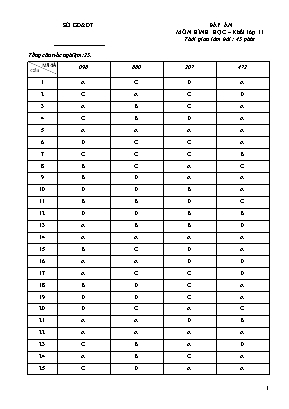 Đáp án đề kiểm tra 1 tiết giữa Chương III môn Hình học Lớp 11 - Năm học 2018-2019 - Trường THPT Phan Bội Châu